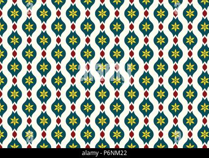 Vintage vert foncé feuilles et fleurs et les lobes sur fond jaune clair. Bloom Classic style de motif transparente pour l'ancienne conception ou travail ancienne Illustration de Vecteur