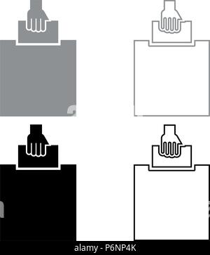 Une place vide dans une boîte de suggestion l'électeur jette un billet icon set couleur gris noir style télévision je simple image Illustration de Vecteur