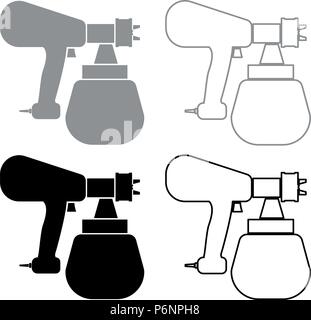Peinture pulvérisateur icon set couleur gris noir style télévision je simple image Illustration de Vecteur