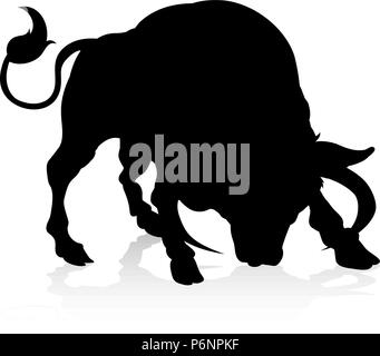 Silhouette d'animaux de ferme de Bull Illustration de Vecteur