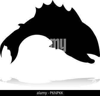 Silhouette Animal Poisson Illustration de Vecteur