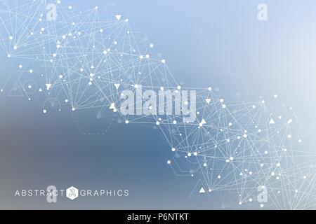 Science network pattern, la connexion de lignes et points. Connexion réseau mondial vector Illustration de Vecteur