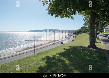 Plage de Colwyn Bay et de la promenade Banque D'Images