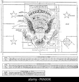 1916 US President's flag spec 1200dpi. Banque D'Images