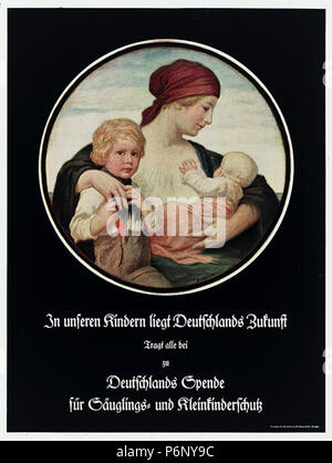 Circa 1917 Ludwig von Zumbusch, Plakat Deutschlands Spende für Säuglings- und Kleinkinderschutz, Graphische Kunstanstalten F. Bruckmann AG, Munich. Banque D'Images