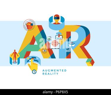 Vecteur numérique réalité virtuelle et augmentée icons set infographie Illustration de Vecteur