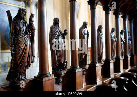 L'église Saint-Jacques. Apôtres. Des statues. Sallanches. La France. Banque D'Images