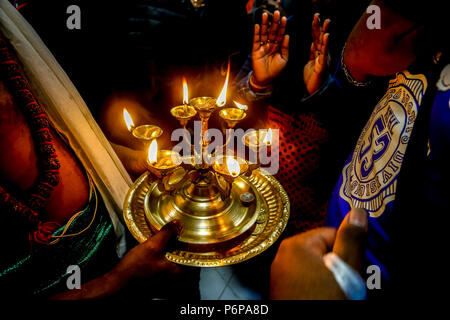 Diwali célébrations au temple de Ganesh à Paris, France. Banque D'Images