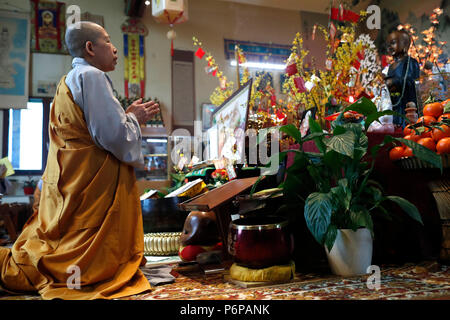 Chua Tu un temple bouddhiste. Nouvel An Vietnamien ( Tet ) célébration. Saint-Pierre en Faucigny. La France. Banque D'Images