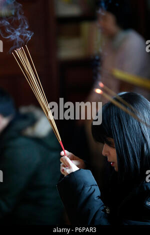 Chua Tu un temple bouddhiste. Nouvel An Vietnamien ( Tet ) célébration. Saint-Pierre en Faucigny. La France. Banque D'Images