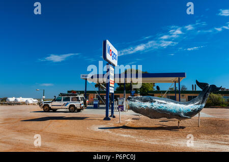 Au Roadhouse Nullarbor célèbre Eyre Highway. Banque D'Images