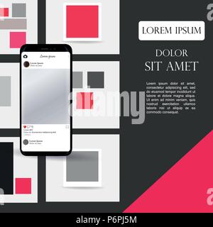 L'INTERFACE UTILISATEUR, UX, différents écrans de l'interface graphique web et d''une télévision et d'icônes pour les applications mobiles, y compris le site web adapté, créer un compte de connexion, profil, poster, Boîte de réception, contactez, amis, chat, musique, création et écrans de calendrier couleur rad. Illustration de Vecteur