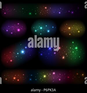 Collection de différents éléments lumineux. Maille.Ce fichier contient la transparence. Illustration de Vecteur