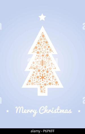 Carte de vœux de Noël design - snowflake ornament arbre. Illustration de Vecteur