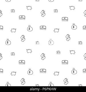 Doodle vecteur argent - texture seamless pattern. connexes. Illustration de Vecteur