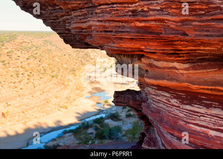 Vue sur Murchison Gorge, le Parc National de Kalbarri Murchison, Australie occidentale Banque D'Images