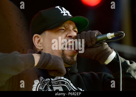 Panensky Týn, République tchèque. 29 Juin, 2018. Body Count US avec le rappeur Ice-T effectue au concert lors de la deuxième journée de festival d'Aérodrome à Panensky Týn, République tchèque, le vendredi 29 juin, 2018. Credit : Ondrej Hajek/CTK Photo/Alamy Live News Banque D'Images