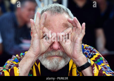 Munich, Allemagne. 07 juillet, 2018. Réalisateur américano-britannique Terry Gilliam arrivant à l'CineMerit Gala. Crédit : Felix Hörhager/dpa/Alamy Live News Banque D'Images