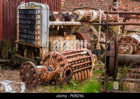 Machines de rouille Big Pit National Coal Museum Samatan Torfaen Gwent au Pays de Galles Banque D'Images