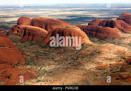 Close-up, vue aérienne d'une section de Kata Tjuṯa, dans le Parc National Uluru-Kata Tjuṯa, Territoire du Nord, Australie Banque D'Images