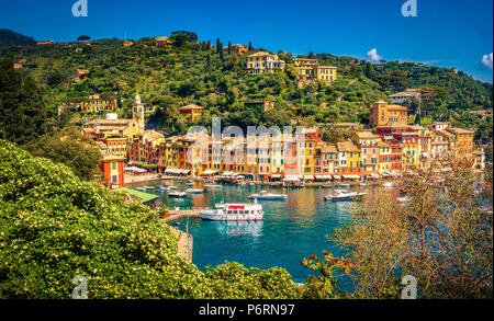 Pittoresque ville colorée de Ligurie Portofino - Gênes - Italie Banque D'Images