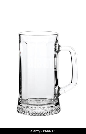 Beer mug vide on white Banque D'Images