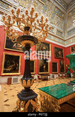 Bougeoir d'or dans la petite lucarne ITALIENNE Prix du Musée de l'Ermitage à Saint-Pétersbourg, Russie Banque D'Images