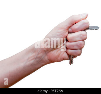 Femme fist avec touches clippé. En utilisant des trucs improvisés (porte clés) pour la protection. Le coup de poing tel va causer plus de dommages. La légitime défense conc Banque D'Images