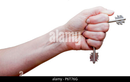 Femme fist avec touches clippé. En utilisant des trucs improvisés (porte clés) pour la protection. Le coup de poing tel va causer plus de dommages. La légitime défense conc Banque D'Images