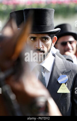 Royal Ascot, Portrait de Cheikh Hamdan bin Mohammed Al Maktoum Banque D'Images