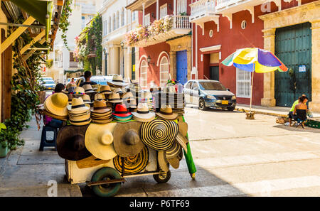 Une vue typique de Carthagène en Colombie. Banque D'Images