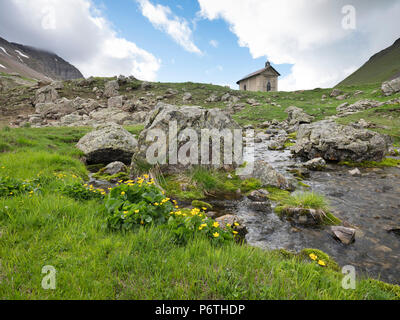 Ancienne chapelle près de col de vars dans les Alpes de Haute Provence Banque D'Images