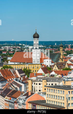 City skyline, Augsbourg, Bavière, Allemagne Banque D'Images