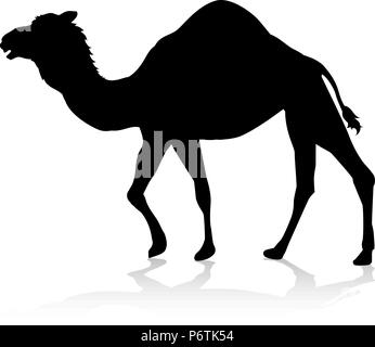 Silhouette Animal Chameau Illustration de Vecteur