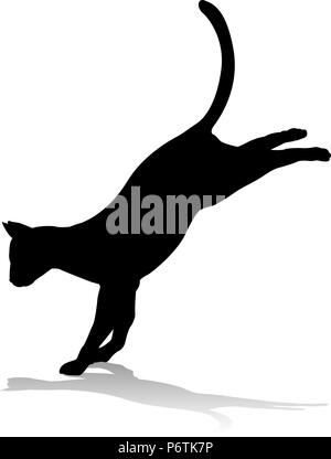 Silhouette de chat Animal Illustration de Vecteur