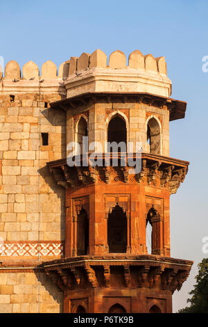 L'Inde, Delhi, Purana Quila - Old Fort, Qila-e-Kutiha mosquée construite par Sher Shah Banque D'Images