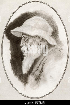 Pierre-Auguste Renoir, alias Auguste Renoir, 1841 - 1919. L'artiste française. Illustration par Gordon Ross, artiste et illustrateur américain (1873-1946), de vivre des biographies de grands peintres. Banque D'Images