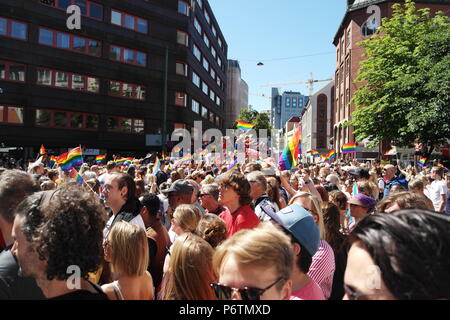 Célébration de la communauté gay à Oslo, Norvège. Banque D'Images