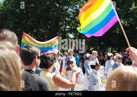 Célébration de la communauté gay à Oslo, Norvège. Banque D'Images