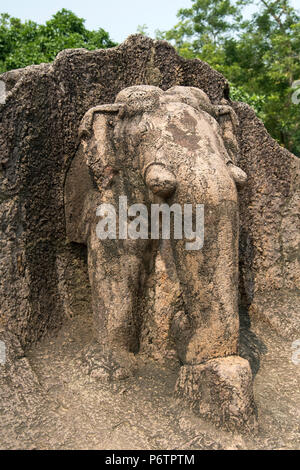 L'image de la sculpture de l'éléphant à dhuali hill, Bhubhaneshwar, Odisha, Inde Banque D'Images