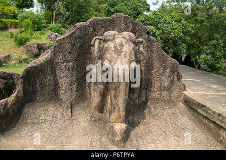 L'image de la sculpture de l'éléphant à dhuali hill, Bhubhaneshwar, Odisha, Inde Banque D'Images