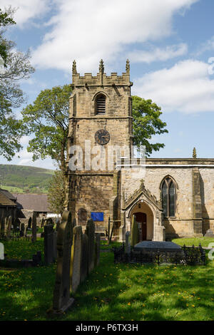 Eglise Castleton, dans le Derbyshire Angleterre Royaume-Uni. Rural Peak district village église. Lieu de culte Banque D'Images