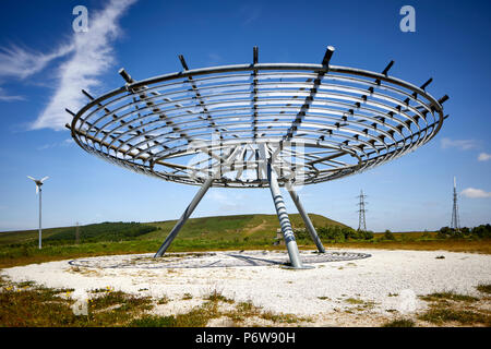 Halo - Panopticon Cribden End Lane, Top O''Ardoise, Design by John Kennedy, au-dessus de Haslingden and, vallée de Rossendale, Lancashire, Angleterre Banque D'Images