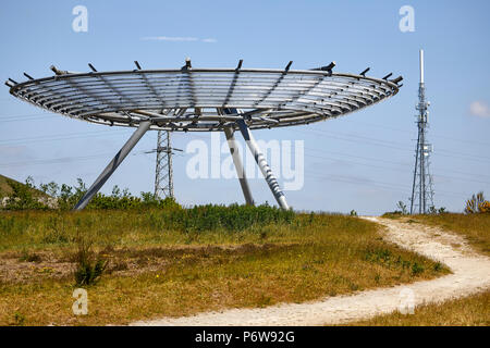 Halo - Panopticon Cribden End Lane, Top O''Ardoise, Design by John Kennedy, au-dessus de Haslingden and, vallée de Rossendale, Lancashire, Angleterre Banque D'Images