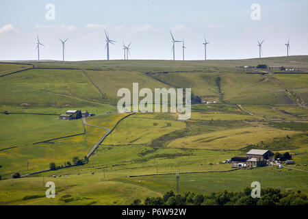 Toits sur Haslingden and, vallée de Rossendale, Lancashire, Angleterre Banque D'Images