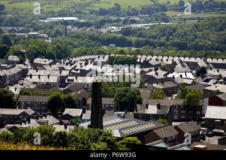 Toits sur Haslingden and, vallée de Rossendale, Lancashire, Angleterre Banque D'Images