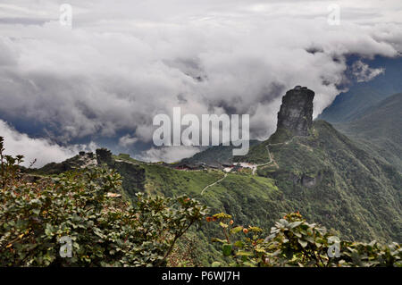 Tongren, Tongren, Chine. 3 juillet, 2018. Tongren, CHINE-Fanjing Mountain, situé à Tongren, dans la province du Guizhou en Chine du sud-ouest, a été ajouté à la liste du patrimoine naturel à la 42e session du Comité du patrimoine mondial à Manama, Bahreïn.Fanjing Mountain est à la maison à une variété d'animaux sauvages. En ce moment, 31 plantes menacées et 19 espèces animales menacées vivent dans cette zone protégée. La Chine a maintenant 53 sites inscrits sur la liste du patrimoine mondial de l'UNESCO. Crédit : SIPA Asie/ZUMA/Alamy Fil Live News Banque D'Images