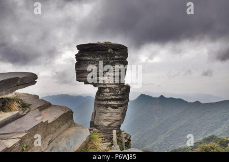 Tongren, Tongren, Chine. 3 juillet, 2018. Tongren, CHINE-Fanjing Mountain, situé à Tongren, dans la province du Guizhou en Chine du sud-ouest, a été ajouté à la liste du patrimoine naturel à la 42e session du Comité du patrimoine mondial à Manama, Bahreïn.Fanjing Mountain est à la maison à une variété d'animaux sauvages. En ce moment, 31 plantes menacées et 19 espèces animales menacées vivent dans cette zone protégée. La Chine a maintenant 53 sites inscrits sur la liste du patrimoine mondial de l'UNESCO. Crédit : SIPA Asie/ZUMA/Alamy Fil Live News Banque D'Images