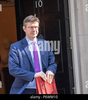 Londres, Royaume-Uni. 3 juillet, 2018. Greg Clark MP PC, Secrétaire d'affaires, feuilles , réunion du Cabinet au 10 Downing Street, London Credit Ian Davidson/Alamy Live News Banque D'Images