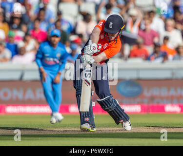 Manchester, UK. 3 JUILLET 2018 , Unis Old Trafford, Manchester, Angleterre, 1C20, C20, Vitalité l'Angleterre v l'Inde ; Eion Morgan de l'Angleterre : Crédit News Images /Alamy Live News Banque D'Images